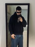 (L-XL) Черное хлопковое худи NIKE кофта чорне худі толстовка