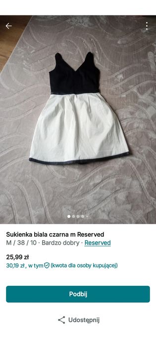 Sukienka m jak nowa bialo czarna