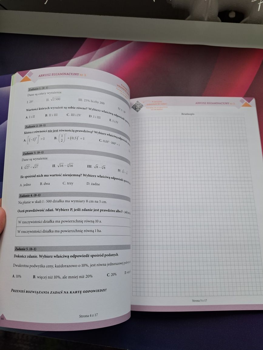 Książka egzamin ósmoklasisty arkusze