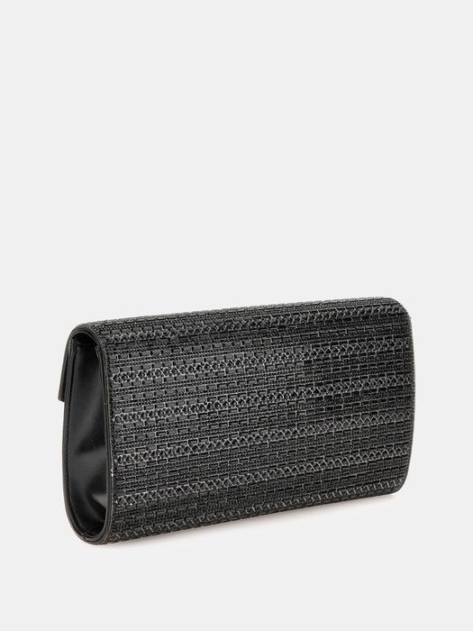Guess Torebka Kopertówka Czarna Koraliki Diamencki Zdobiona Dofy T544