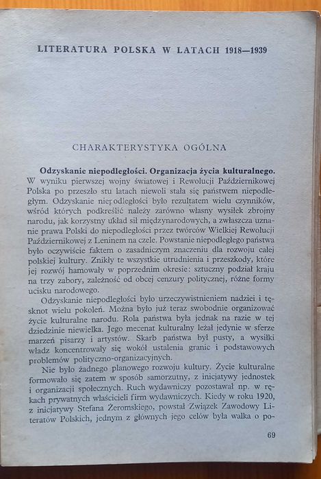 Literatura Polska 1918 - 1939 Matuszewski 1970