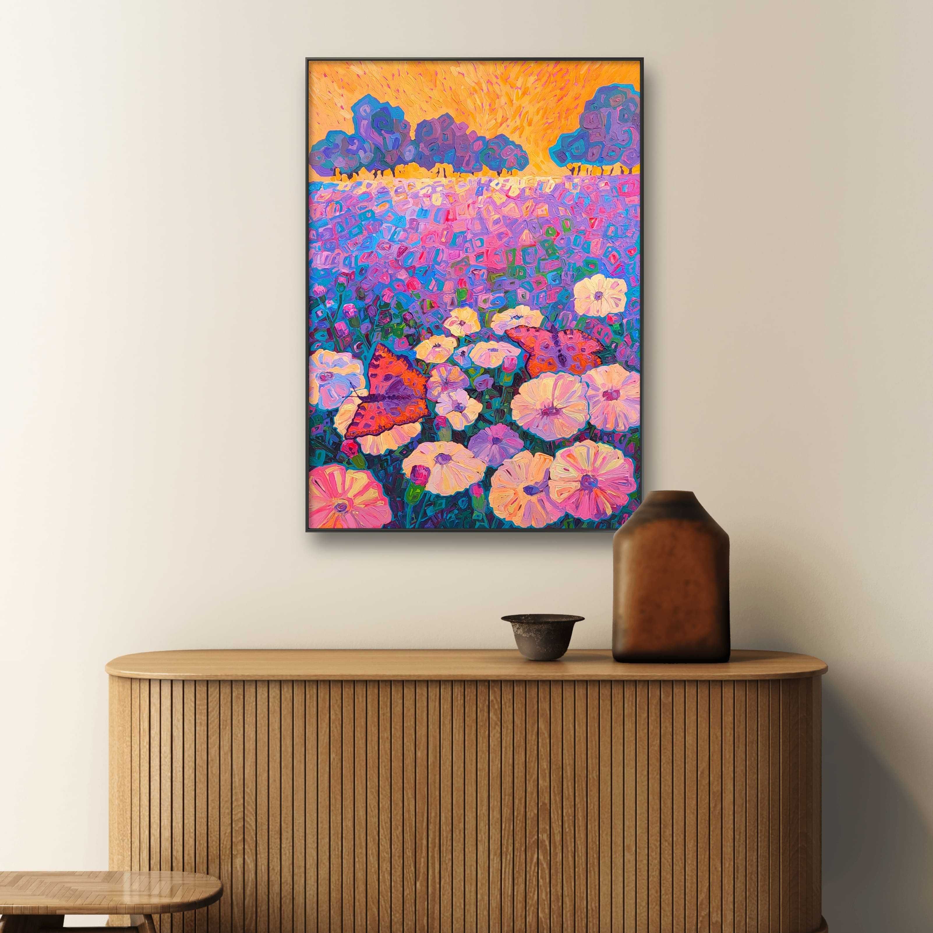 Oryginalny obraz akrylowy motyle na płótnie 50x70 cm abstrakcja natury