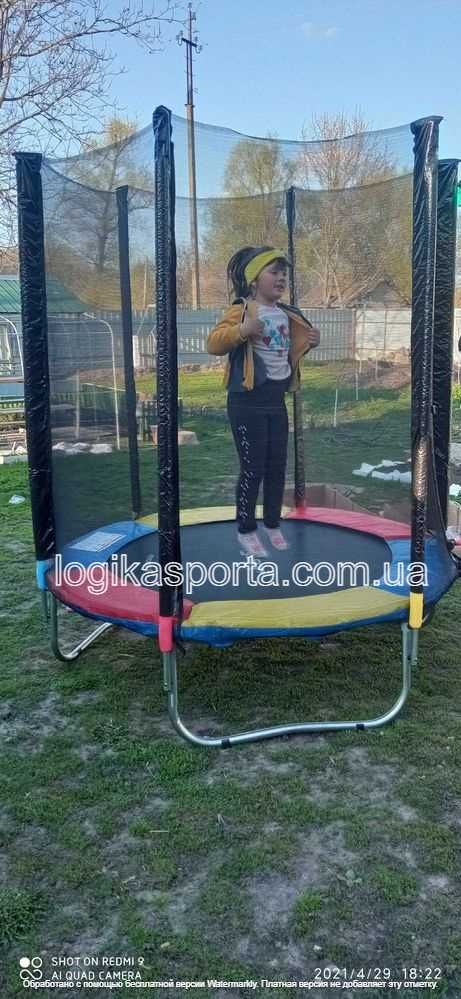 Батут Just Fun 183см кольоровий зовнішня сіткa. багато різних розмірів