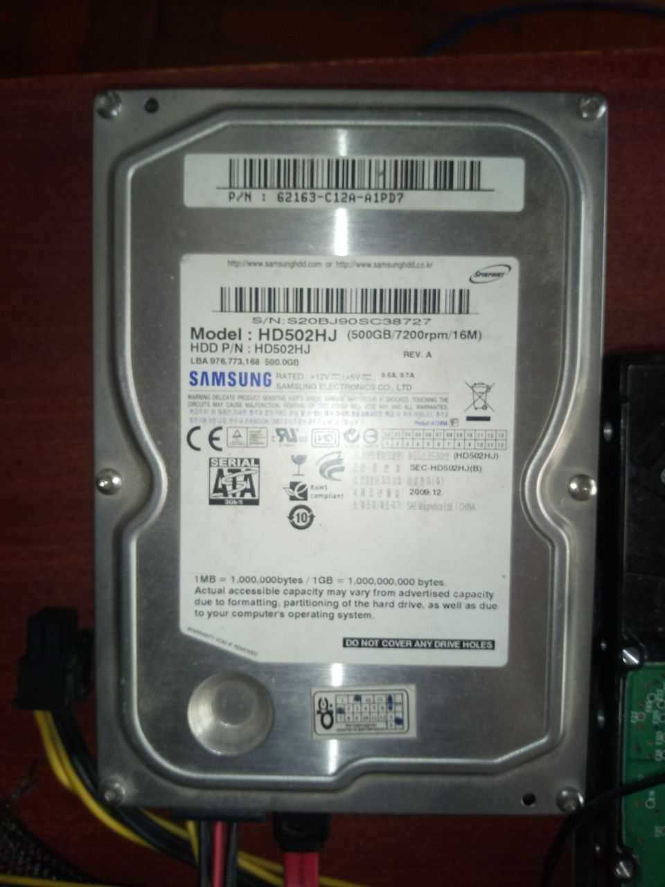 Жорсткий диск samsung 500 gb 3.5'' гарний стан жесткий пк накопичувач