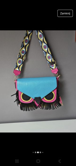 Torebka EGO skóra naturalna Prezent na święta  -Sowa idealna do jesien