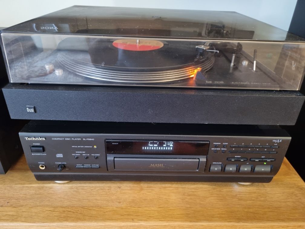 Wieża lata 90 Technics, Dual 606, JBL ES90, standy