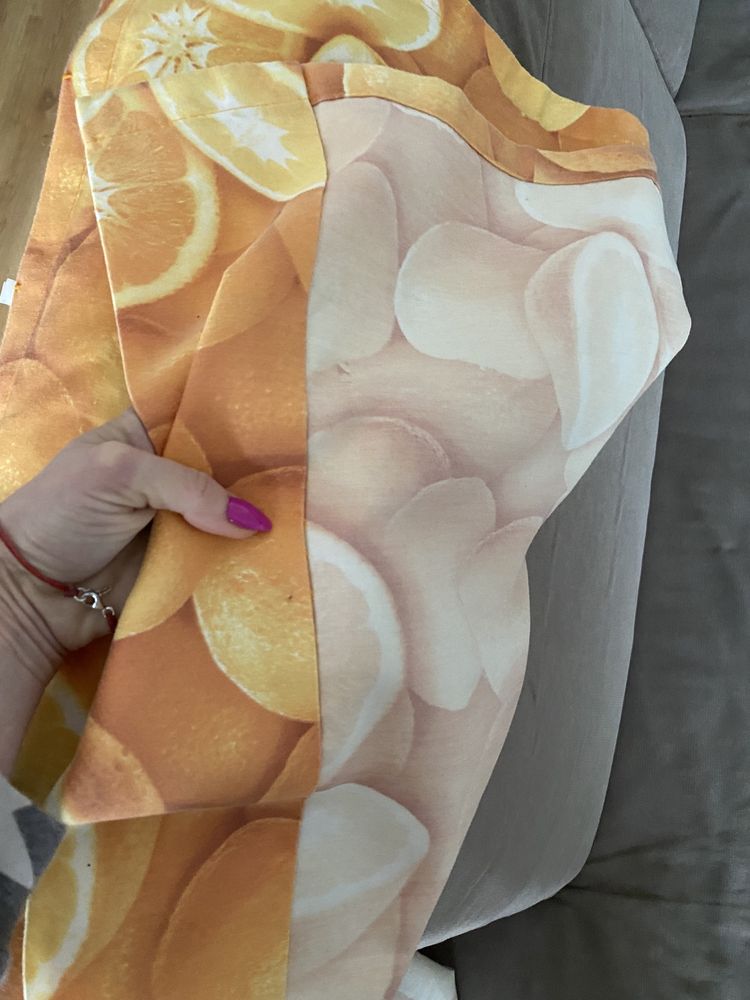 Home 2 długie Zasłony w pomarańcze pomarańczowe 250 cm z zabkami
