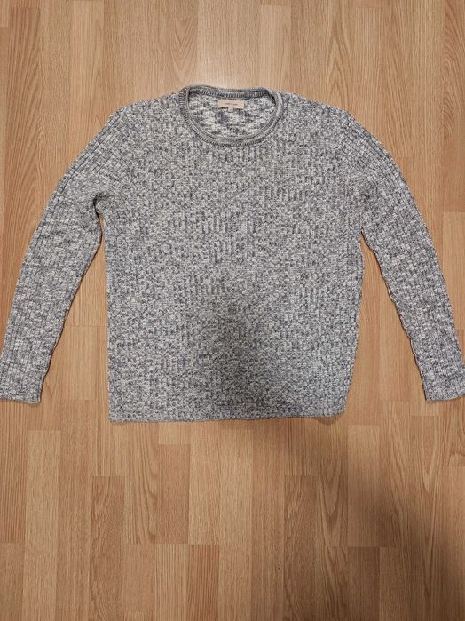 Sweter zimowy męski biało-szary