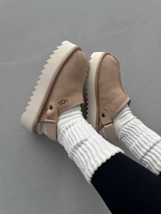 Угги Ugg Lanah Clog Platform Beige / Sand / Уггі Ланах Клог бежеві