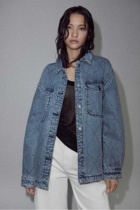 Нова джинсова утеплена куртка zara стьобана з підкладкою