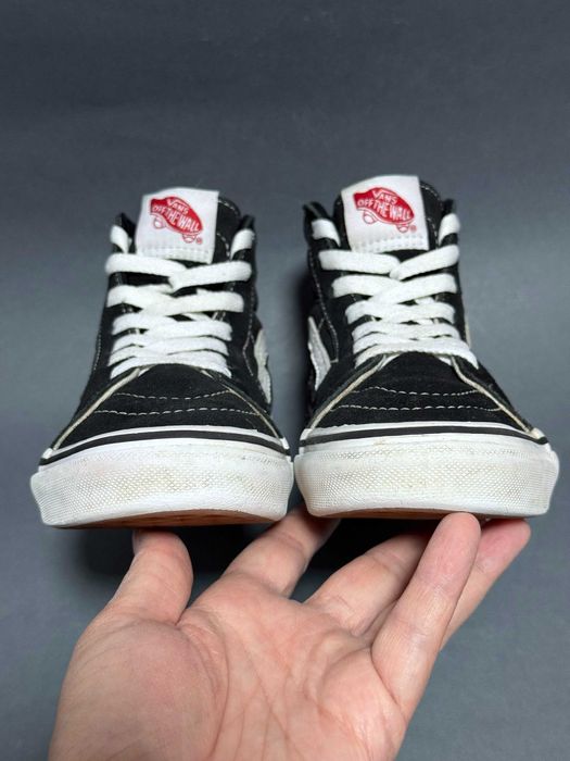 Кеди Vans 32 розмір високі чорні шкіряні школярам до школи