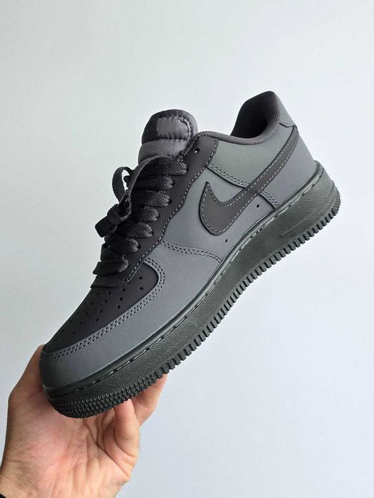 Чоловічі зимові кросівки Nike Air Force Fur Grey (сірі) на осінь 501-2