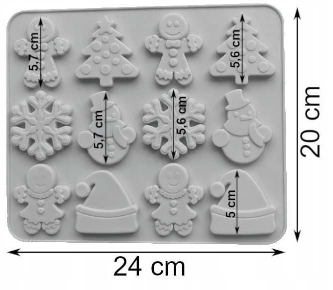 Forma świąteczna do pieczenia Choinki Śnieżynki Mikołaj Gwiazdka