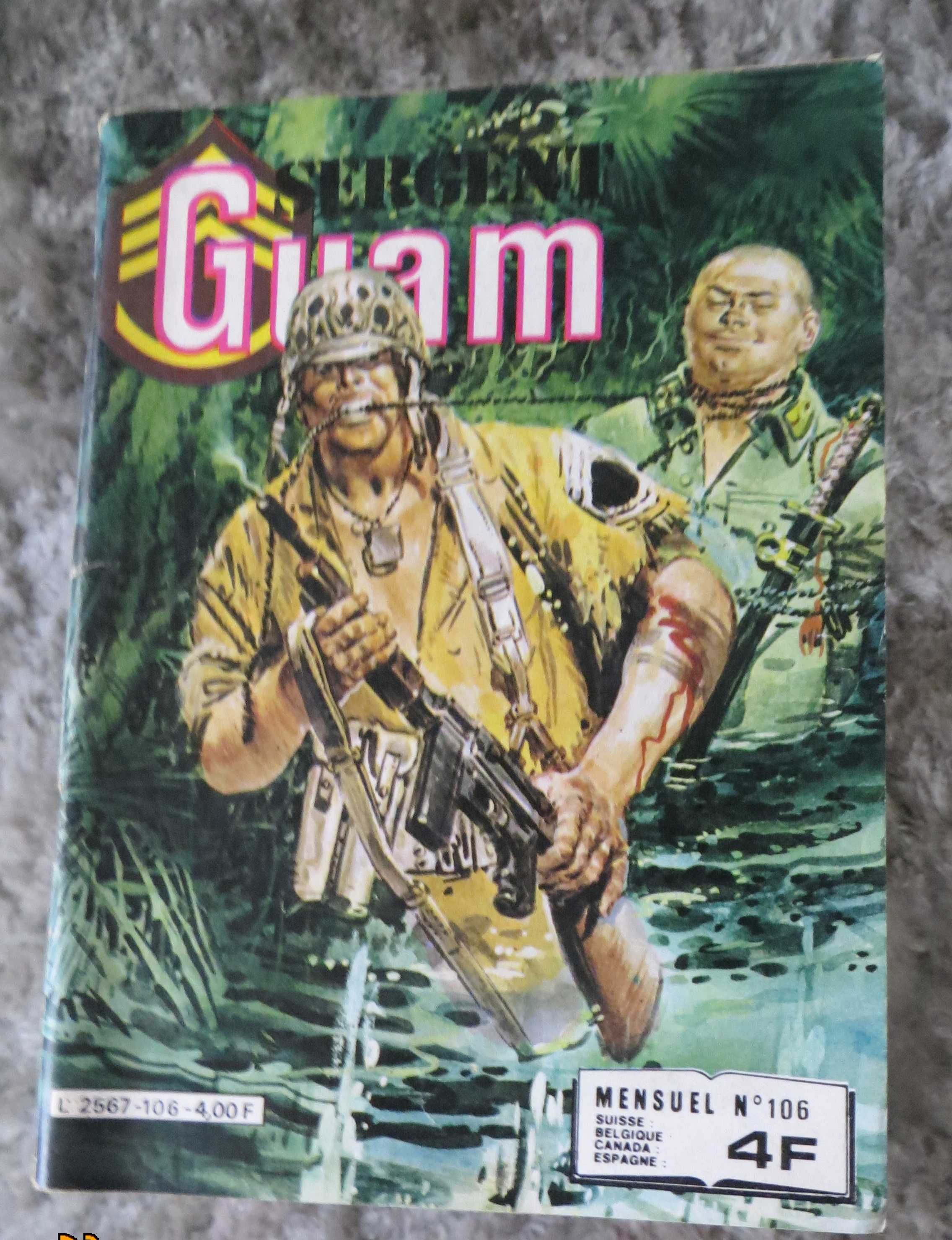 Coleção de 6 livros BD Sargent Guam - Francês, todos de 1981