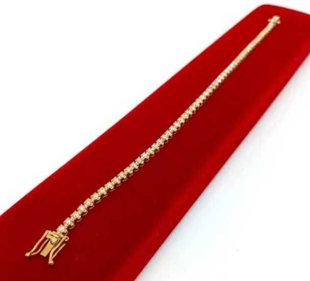 Złota bransoletka Tenisówka Diamenty 58szt 2,12ct Pr.750 W:7,35gr 18cm
