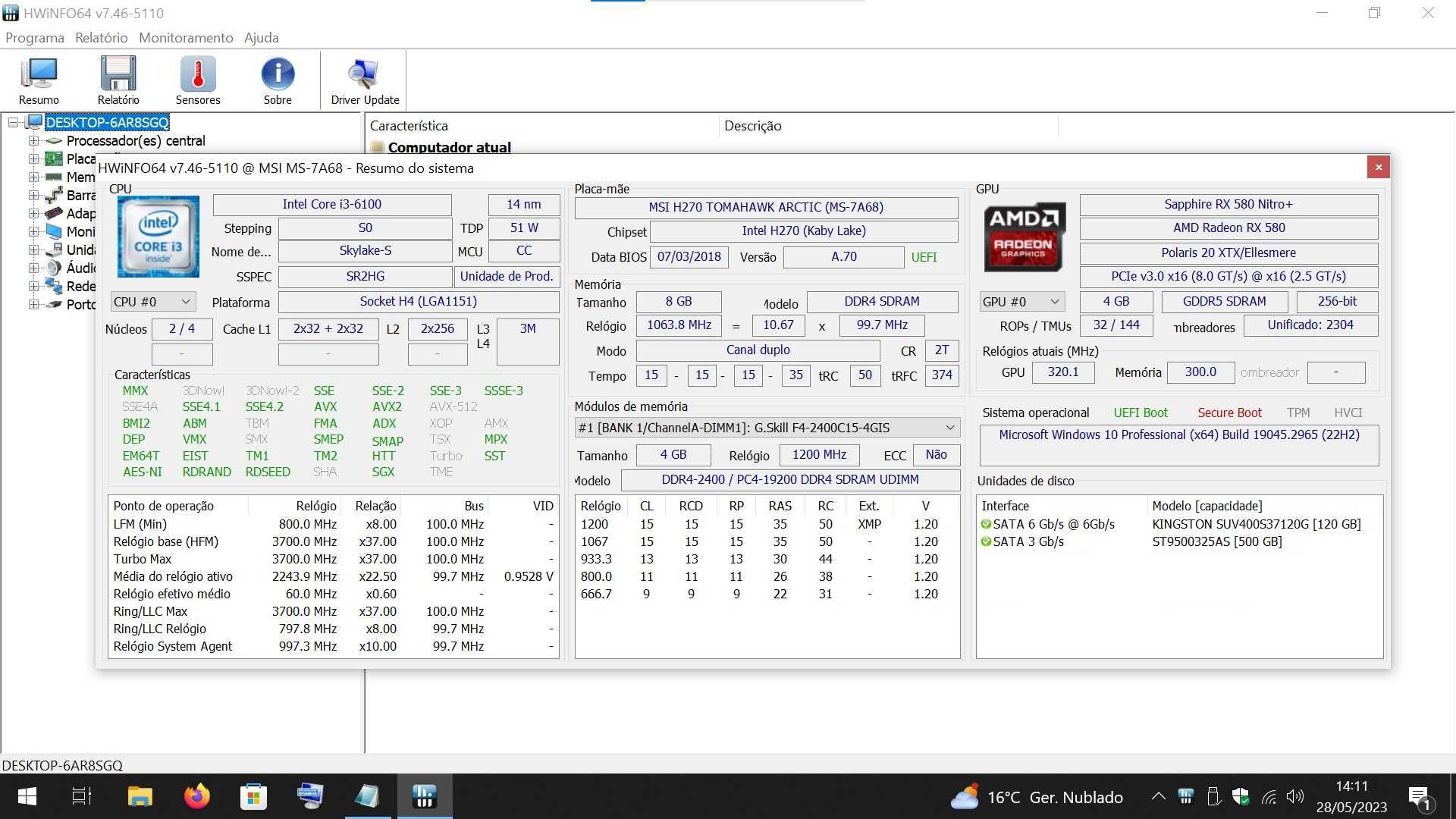 PC low cost i3 RX580