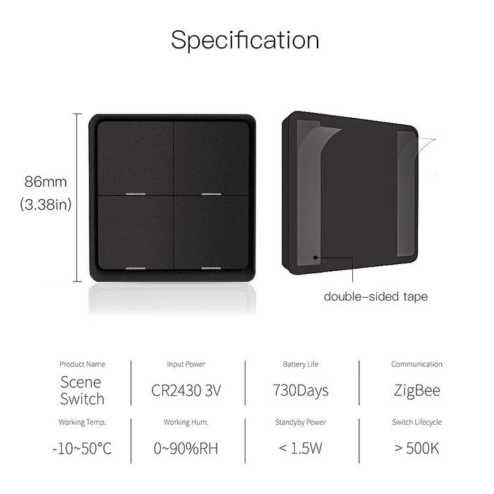 moes przycisk do automatyzacji scen tuya zigbee 4 przyciski 12 scen