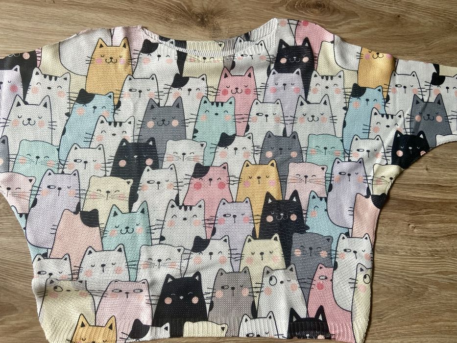 Cienki sweterek bluzeczka w koty