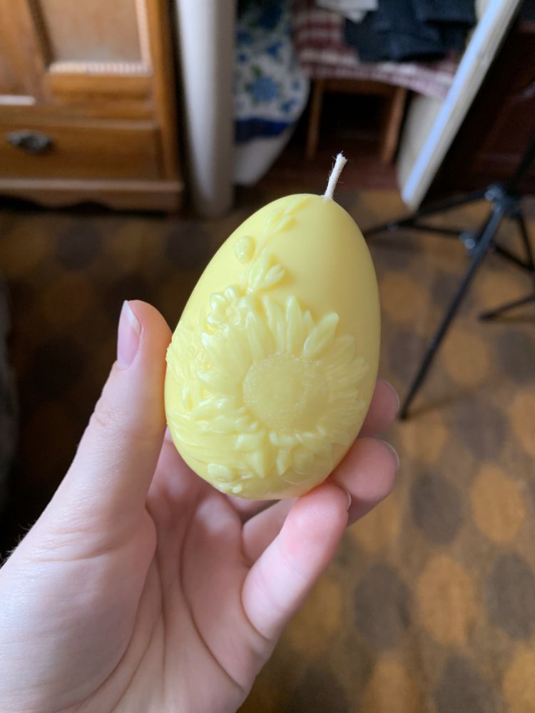 Силіконова форма для свічок у формі яйця з соняшником
