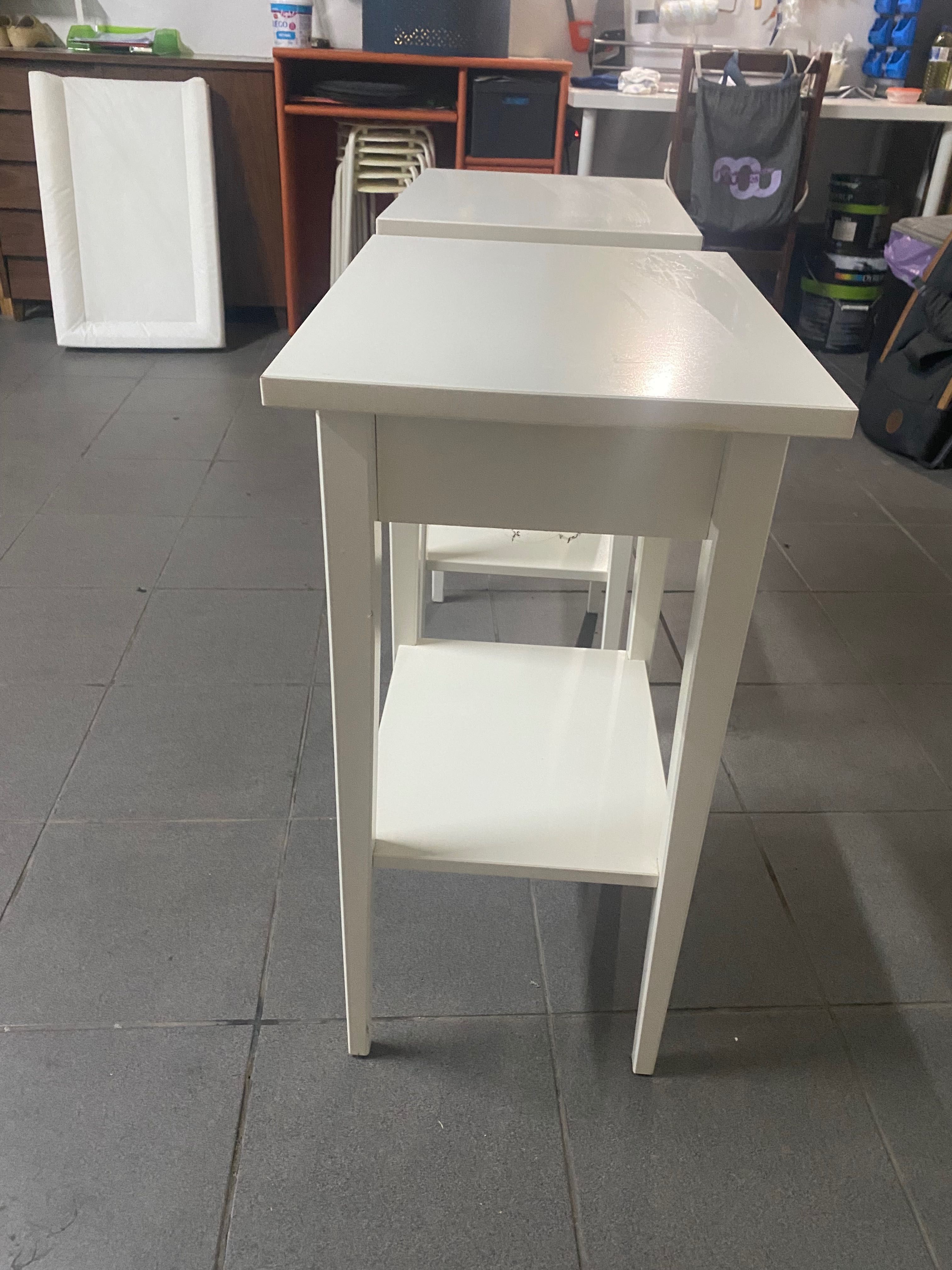 Mesas de cabeceira IKEA Hemnes – 1 gaveta (brancas)