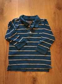 Bluzka z długim rękawem polo w paski H&M r.86