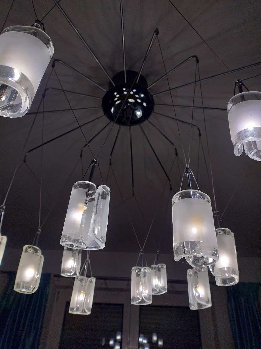 Lampa wisząca - szkło kryształ, duża, 16 punktów, super lampa! Zobacz