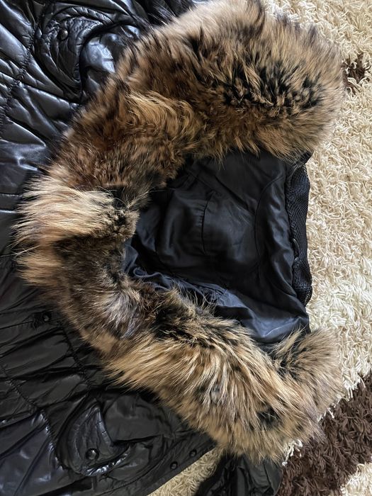 Зимний кожаный пуховик