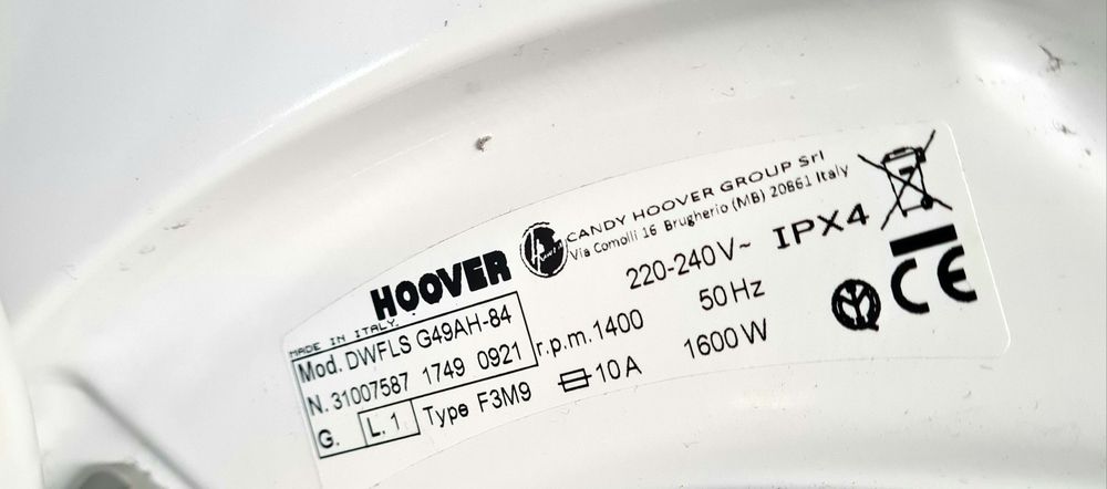 Пралка "Hoover" 9 kg