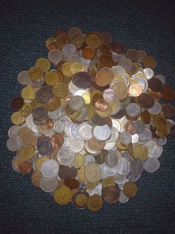 MEGA ZESTAW 2,5 KG monet, srebro, brąz , aluminium, żelazo,miedz.
