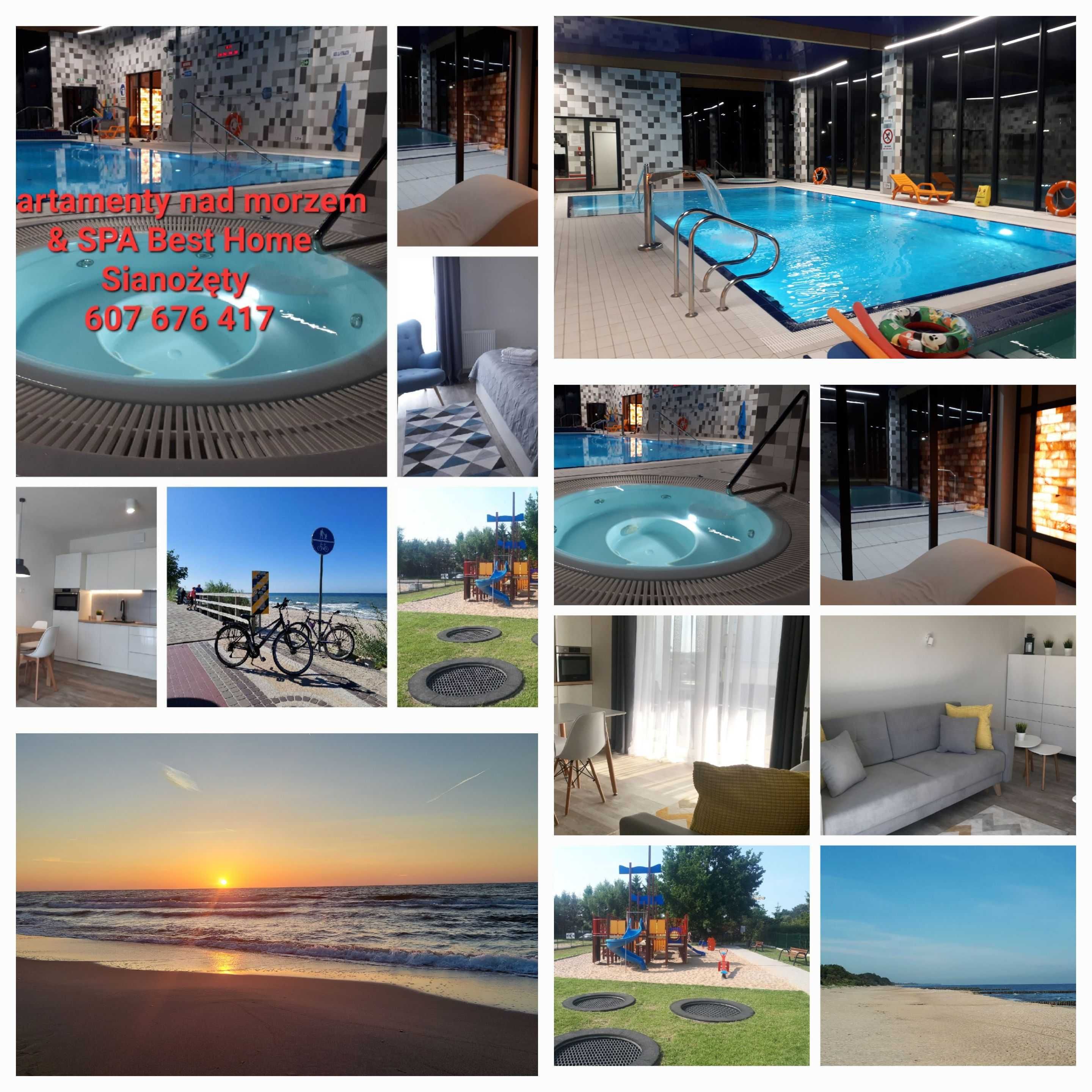 28.07-1.08 Apartament  morze basen kryty jacuzzi SPA sauny Kołobrzeg