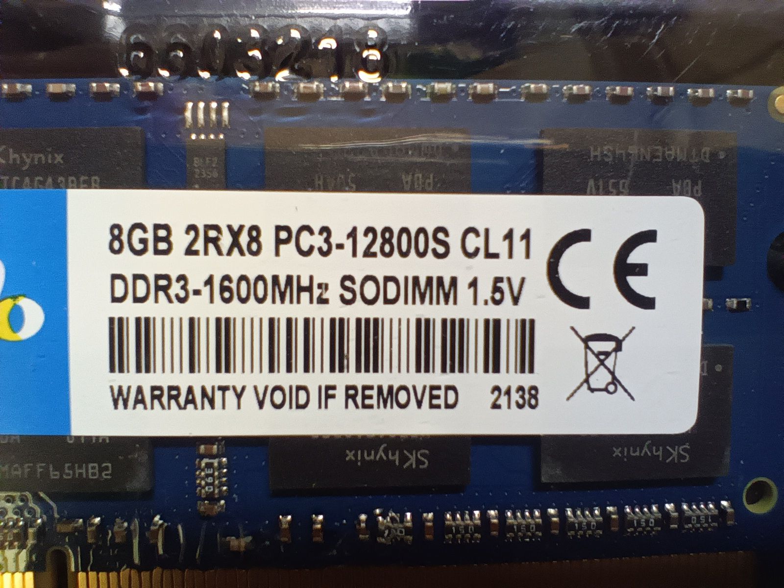 ОЗУ память для ноутбуков и неттопов SODIMM DDR3 8Gb 1600MHz PC12800 ПА