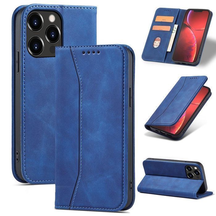 Etui Magnet Fancy Case podstawka, portfel iPhone 14 Pro Niebieski