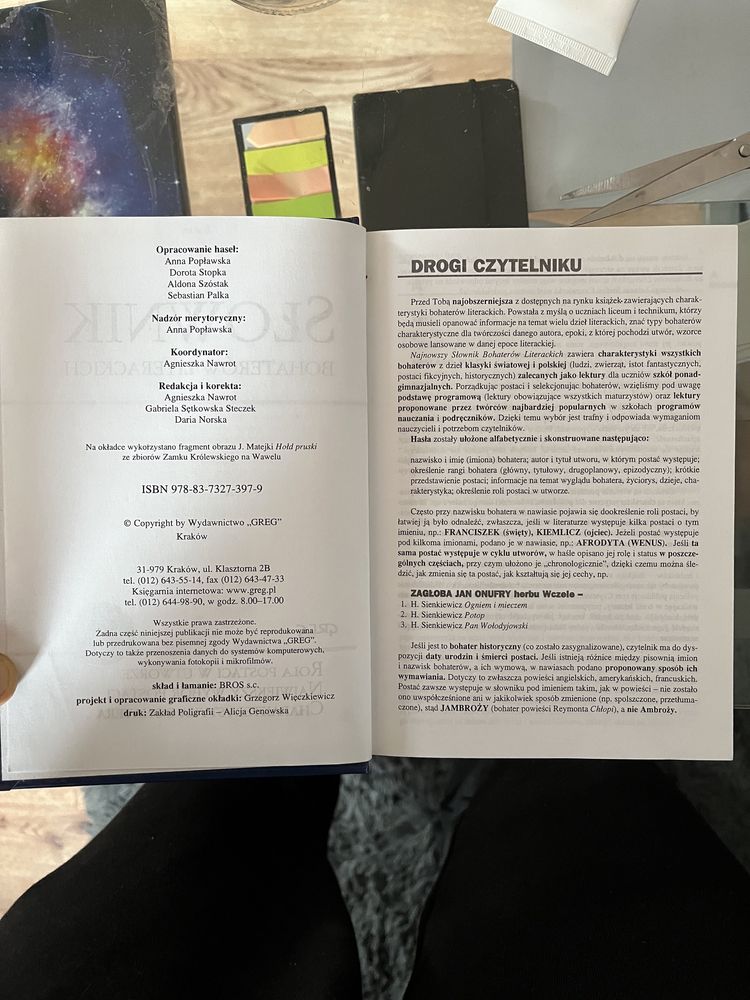 Słownik bohaterów literackich wydawnictwo Greg język polski matura