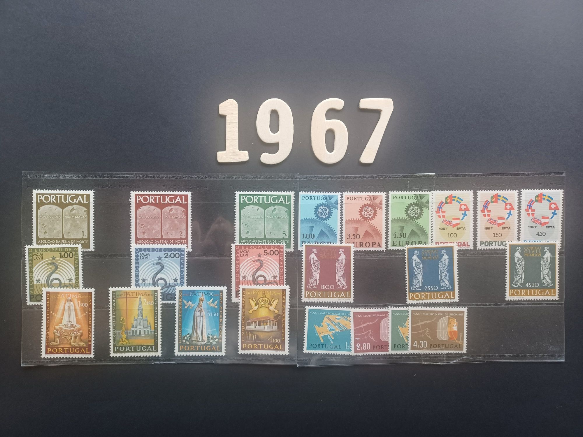 Filatelia - Selos Portugal década 60 - Anos MNH completos