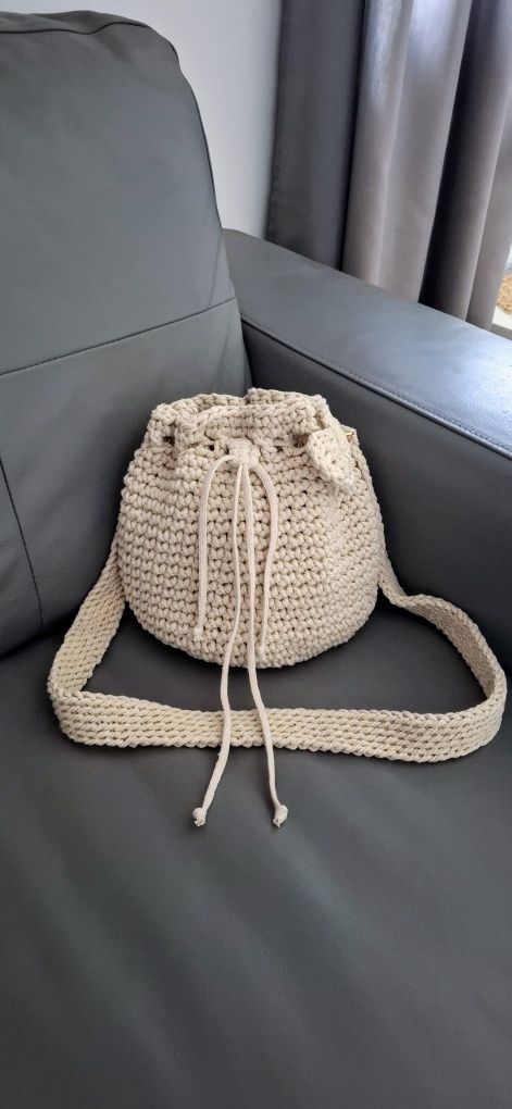 Torebka worek makrama boho handmade