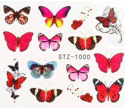 STZ1000 NAKLEJKI WODNE na paznokcie motyle motylki