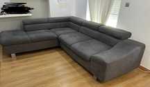 Sofá: Chaise long antracite 290x100cm.