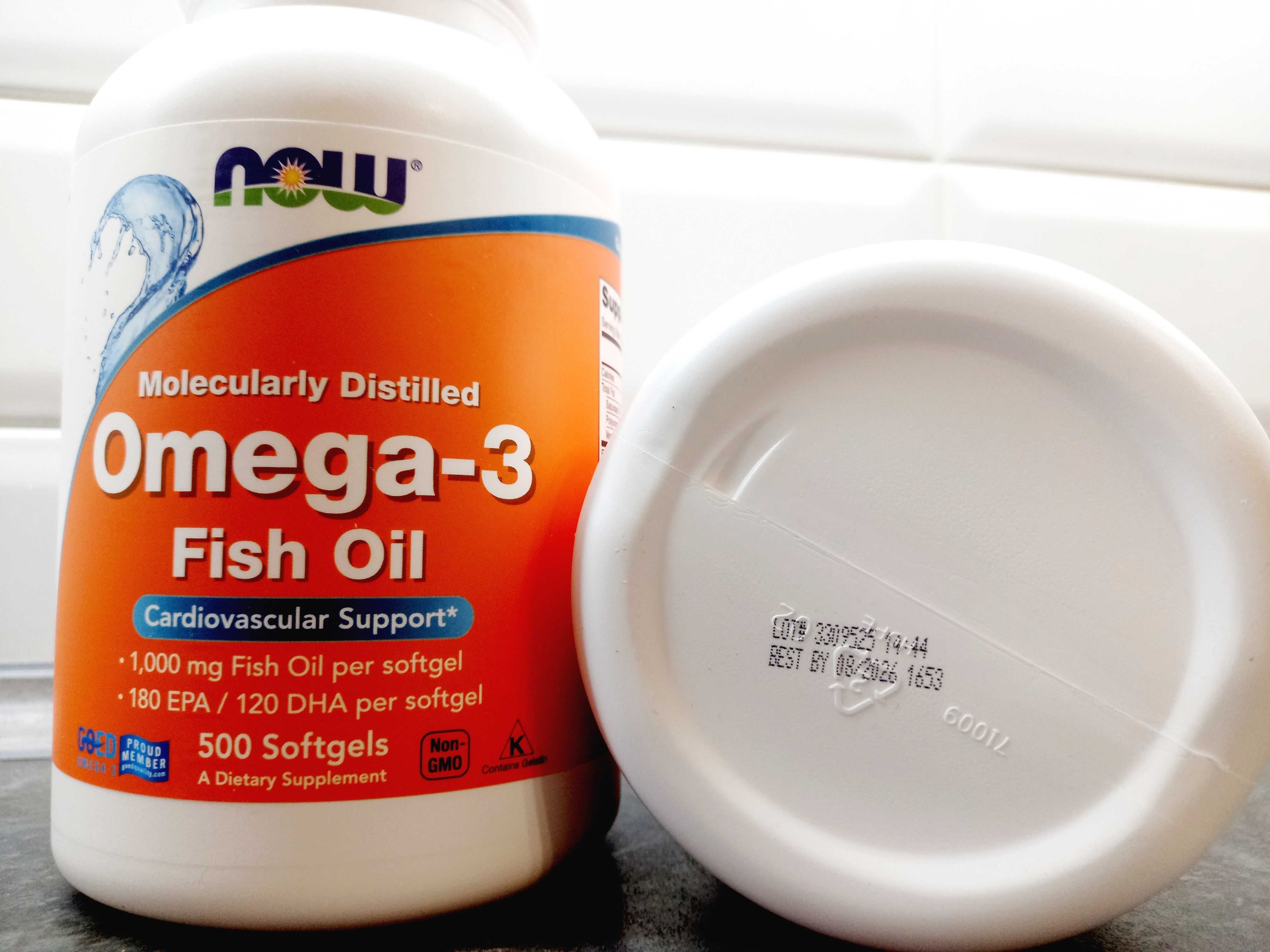 Now Foods, Omega-3 (500 капсул), омега-3, рыбий жир 180/120