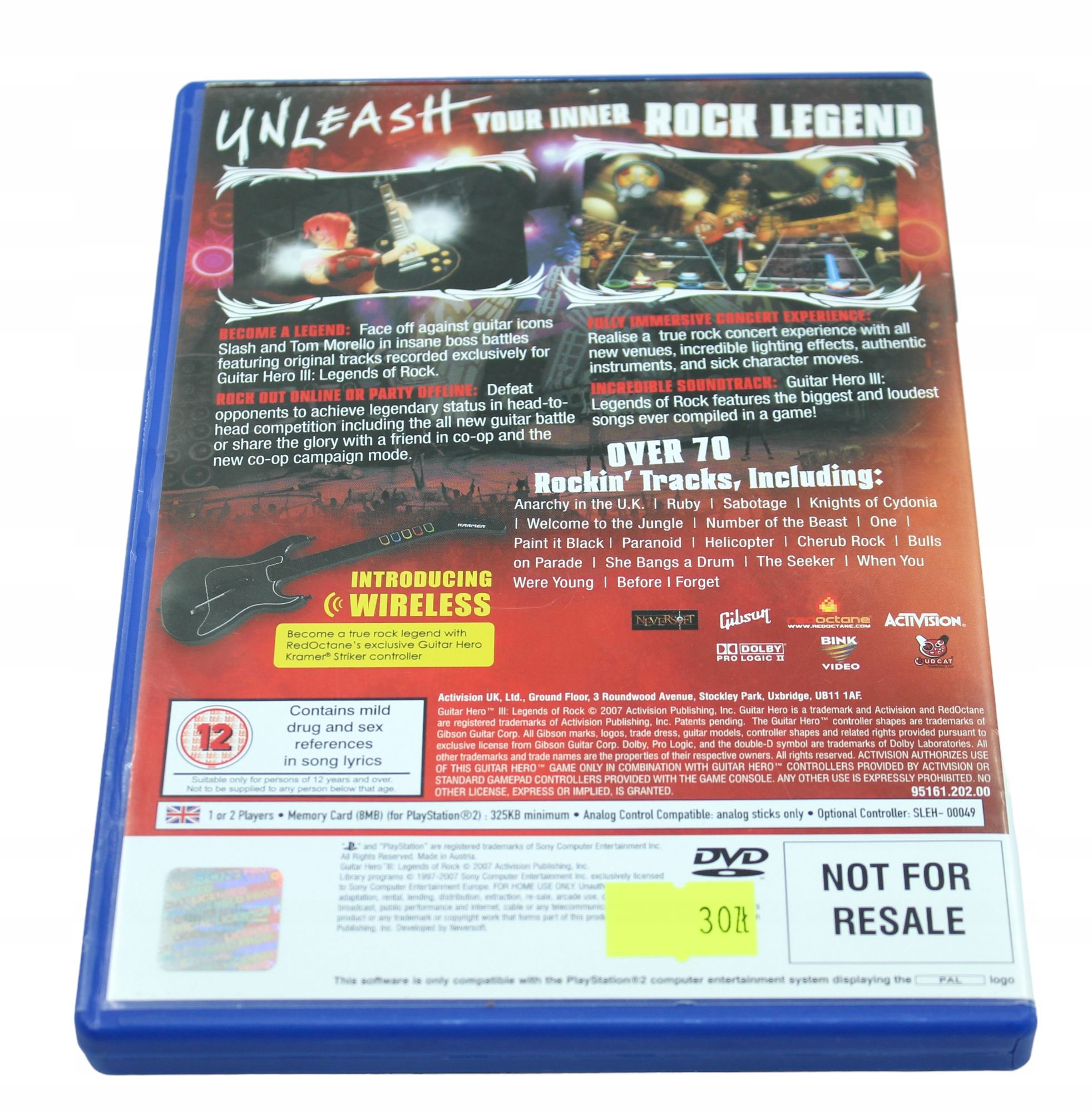 Guitar Hero 3 Legends of Rock PS2 PlayStation 2