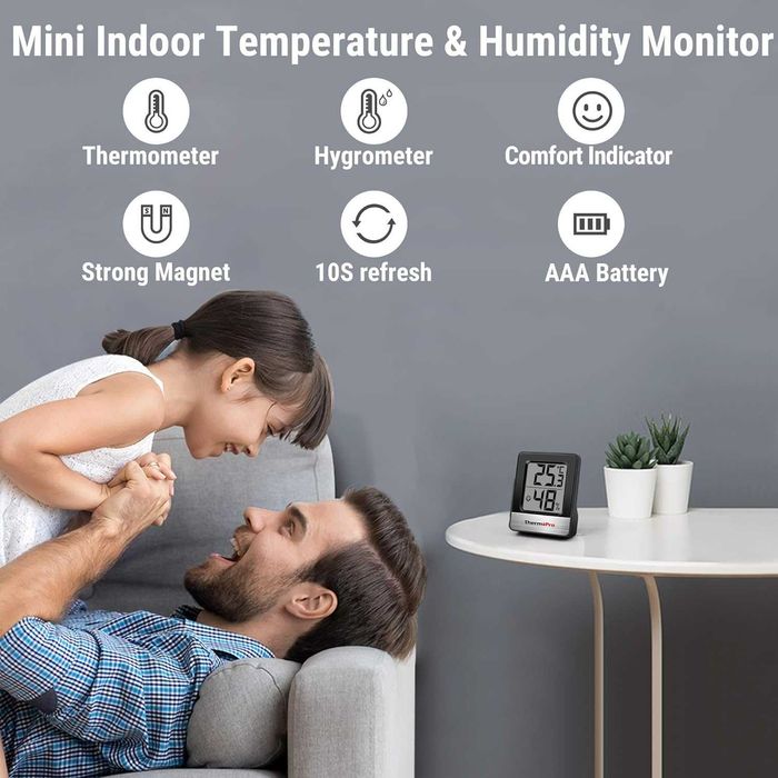 ThermoPro TP49B termômetro e pequeno higrômetro digital interno