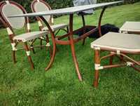 Stół ogrodowy plus 4 krzesła rattan 140x80