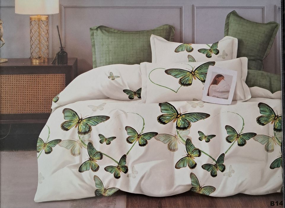 Komplet pościeli satyna bawełniana 160x200 + prześcieradło