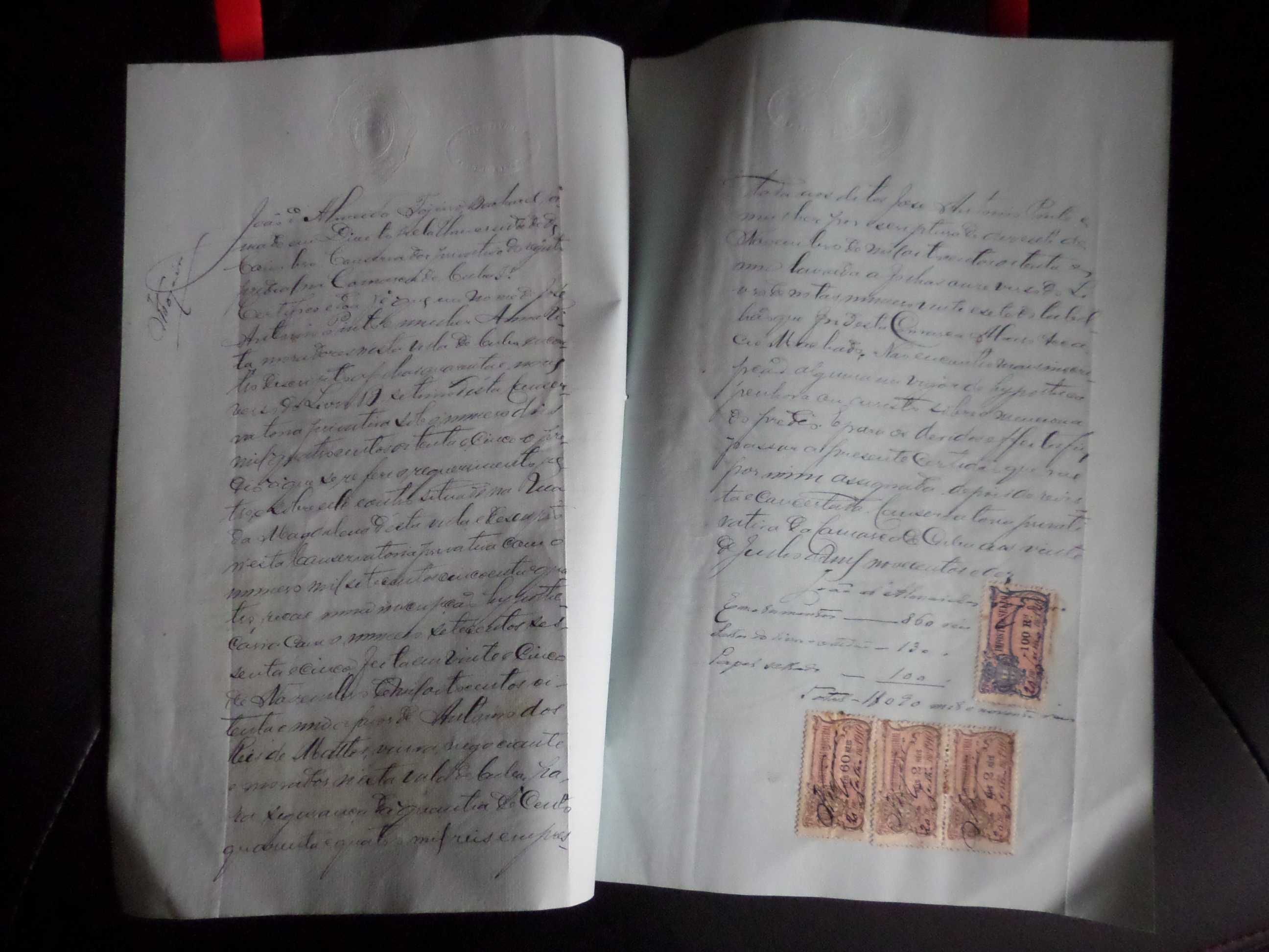 Documento Manuscrito Selado, Ano 1910