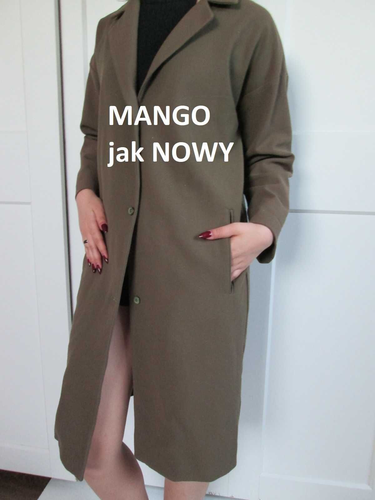 Mango lekki przejściowy pudełkowy płaszcz S M 36 38