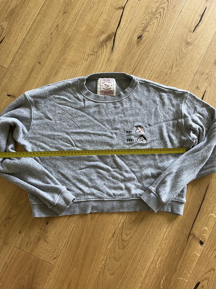 Pull&Bear bluza szara S jednorożec krótka