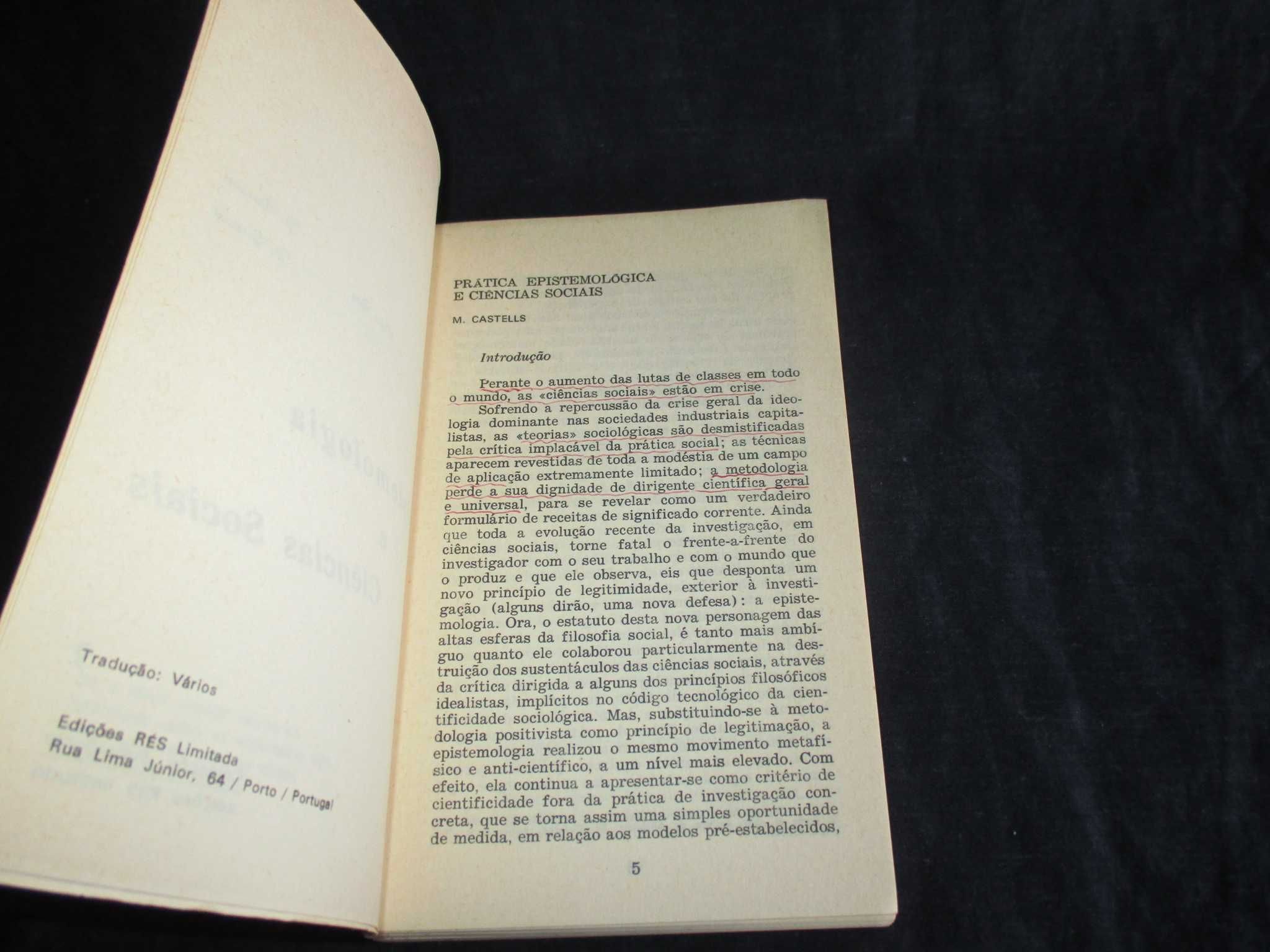Livro Epistemologia e Ciências Sociais M. Castells