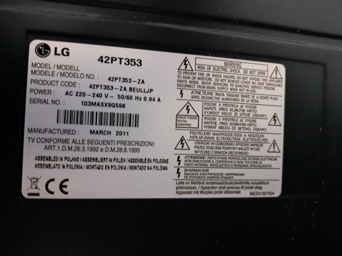 Plasma marca LG 42 polegadas