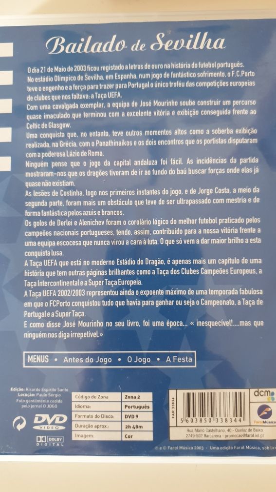 FC Porto DVD Final Taça Uefa 2003 - Portes Envio Incluídos