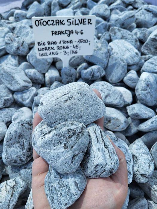 Otoczak Silver Grecki szary kamień Kamienie ogrodowe dekoracyjne ozdob