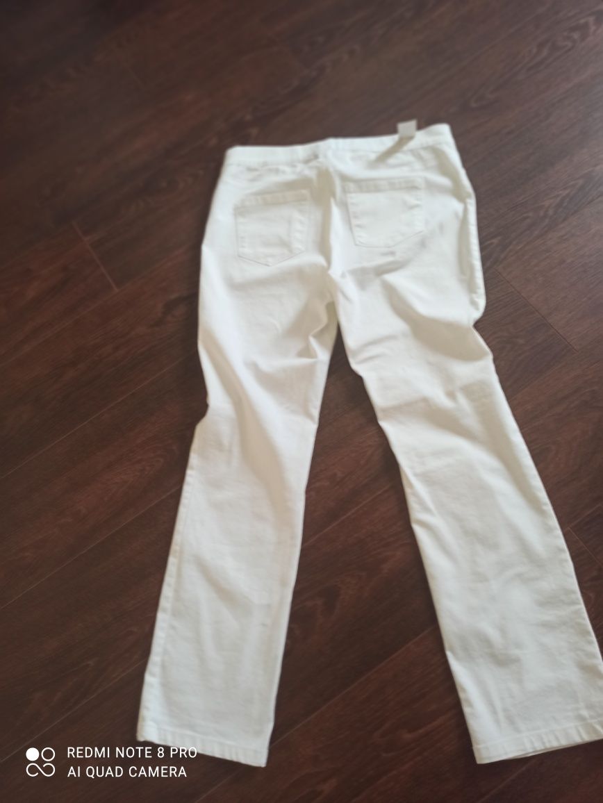 Белые новые брюки ХБ стрейч подходят для беременных